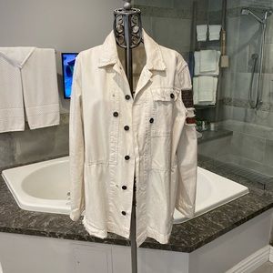 Free people distressed embellished military jacket size small